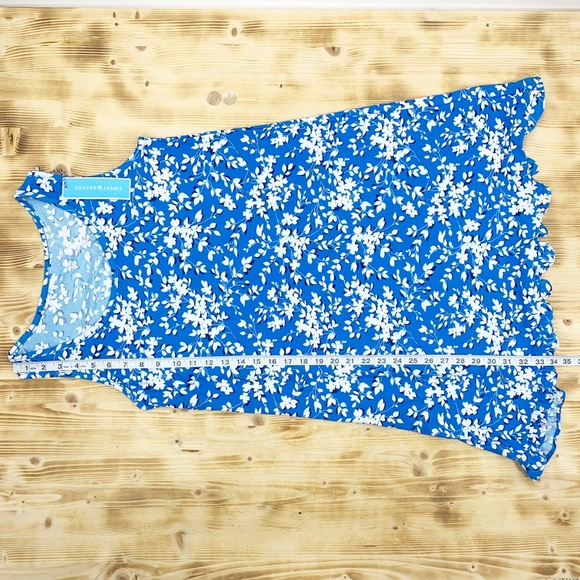 Draper James Blue Floral Ruffle Soft Jersey Tank Dress Sz S/M - Picture 8 of 8